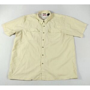 Wrangler Shirt Mens 2XL Yellow Nylon Lightweight Fishing Outdoor Gorpcore Hiking